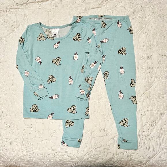 Lovey & Grink Milk and Cookies Modal Two Piece PJ Set Size 4T - Picture 2 of 8